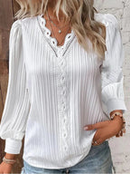 Harrow Sam chiffon casual blouse for women with lace details, lightweight summer top in a relaxed fit.