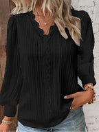 Harrow Sam chiffon casual blouse for women with lace details, lightweight summer top in a relaxed fit.