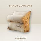 BackEase Triangular Support Pillow 45x45x20 cm Polyester Cotton 2-Pack for Reading and Relaxation