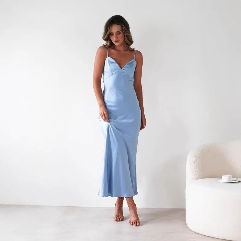 Ziona | Elegant Satin Maxi Dress for Women