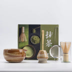 Ceramic Matcha Tea Set 5-Piece Natural Non-Toxic Bamboo Whisk Bowl Scoop Sifter