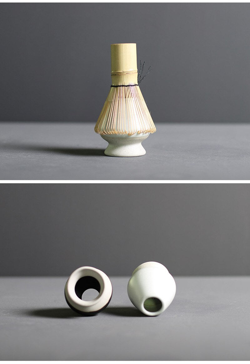 Traditional Matcha Tea Set Bamboo Whisk Ceramic Bowl Wooden Spoon for Authentic Tea Ceremony
