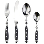 Nietengriff Stainless Steel Cutlery Set with Rivet Handles 4-Piece Fork Knife Spoon Set