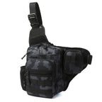 Multi-Pocket Compact Hiking Chest Bag 600D Oxford Nylon Water Resistant Crossbody Shoulder Bag