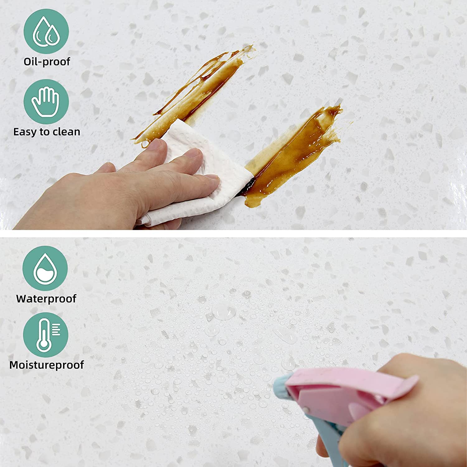 Self-Adhesive Protective Film PVC Waterproof Washable Decorative Surface Cover for Furniture Walls Floors
