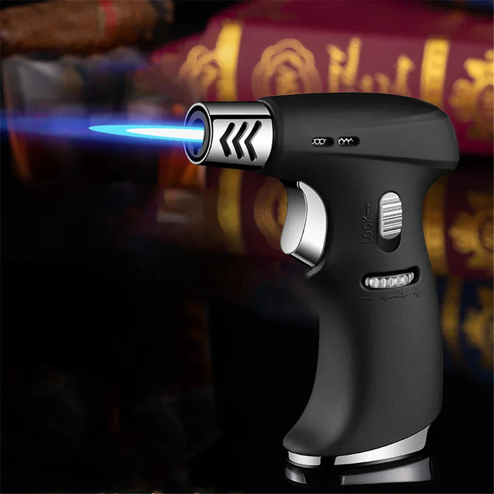 Portable Butane Torch Jet Flame Lighter Windproof Metal Outdoor Camping Cooking Ignition Tool