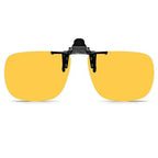 Polarized Clip-On Sunglasses Metal Vintage Square Frame UV400 Lens Glare Protection