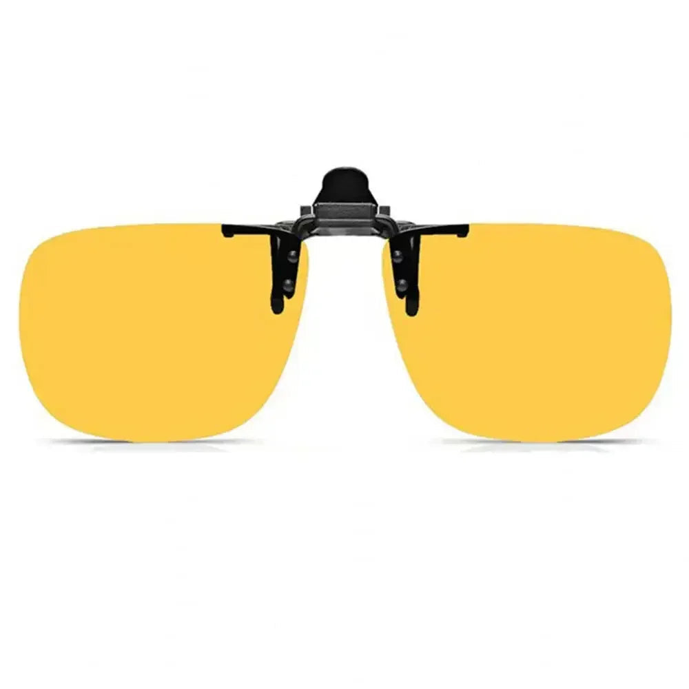 Polarized Clip-On Sunglasses Metal Vintage Square Frame UV400 Lens Glare Protection