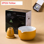 Japanese Ceramic Matcha Bowl Set 550ml Green with Pouring Spout and Whisk Holder for Tea Ceremony