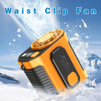 Portable Waist Fan with 5000mAh Battery, Hands-Free Neck and Belt Clip Fan with LED Light and Power Bank