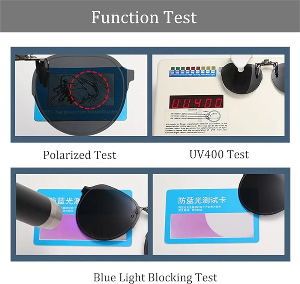 Polarized Clip-On Sunglasses with UV400 Lenses Flip-Up Mechanism Universal Fit for Glasses