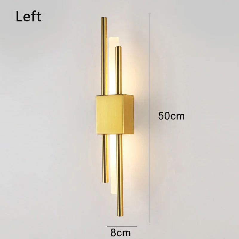 Nordic LED Wall Lamp Modern Metal Acrylic Wall Sconce Up Down Light Black Gold Finish