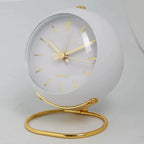 Minimalist Scandinavian Desk Clock Silent Quartz Movement Glowing Hands Metal Plastic Compact Design