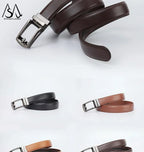 Men’s Genuine Leather Belt with Adjustable Ratchet Buckle for Casual and Formal Wear