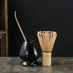 Traditional Matcha Tea Set Bamboo and Ceramic Green Includes Bowl Whisk Scoop Sifter