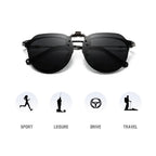 Polarized Clip-On Sunglasses with UV400 Lenses Flip-Up Mechanism Universal Fit for Glasses