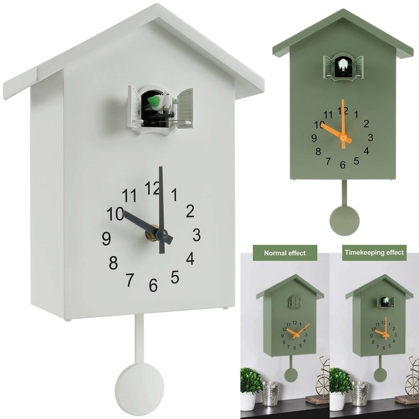 Harrow Contemporary Cuckoo Quartz Wall Clock Recycled Plastic Modern Design 25cm