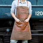 Harrow Leather Belt Apron Fire-Resistant Kitchen Apron with Canvas and Leather Straps