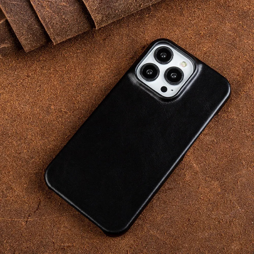 RoyalLeather Handmade Genuine Cowhide Leather iPhone Case Slim Protective Cover