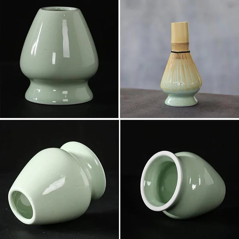 Matcha Tea Set Bamboo and Ceramic Traditional Japanese Whisk Bowl Scoop Eco-Friendly