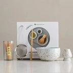 Ceramic Matcha Bowl Set with Whisk Natural Finish Standard Size Traditional Design
