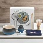 Japanese Matcha Tea Set Ceramic Bowl Bamboo Whisk Spoon Holder Strainer Traditional Green
