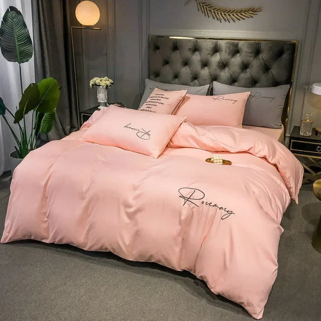 Harrow Luxury Embroidered Duvet Cover Soft Breathable Fabric 86.6x94.5 Inches Multiple Colors