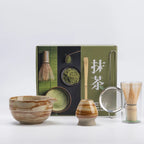 Ceramic Matcha Tea Set 5-Piece Natural Non-Toxic Bamboo Whisk Bowl Scoop Sifter