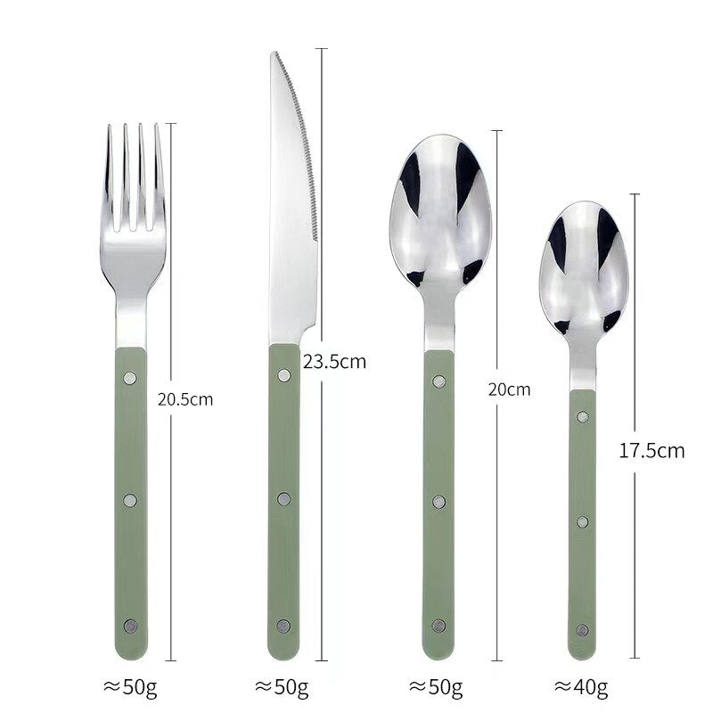 Harrow Bistro 24-Piece Cutlery Set Western Engraved Design Durable Dinnerware for 6