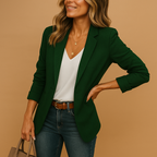 Scarlett tailored fitted blazer for women by Harrow, slim fit design with a single button, perfect for professional or casual wear.