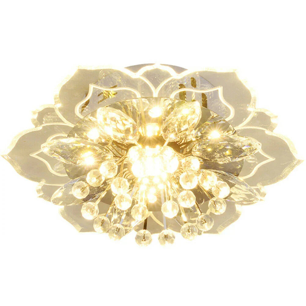 9W LED Colorful Crystal Flower Chandelier Modern Acrylic Ceiling Light for Living Room Bedroom