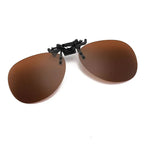 Polarized Clip-On Sunglasses Metal Vintage Square Frame UV400 Lens Glare Protection