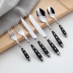 Nietengriff Stainless Steel Cutlery Set with Rivet Handles 4-Piece Fork Knife Spoon Set