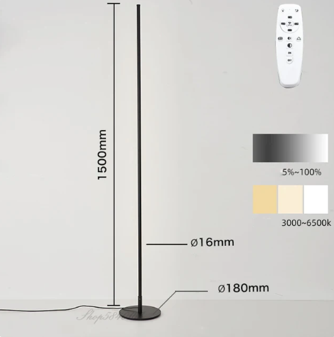 Lightmoon Modern LED Floor Lamp Aluminum Minimalist Moon Phase Design