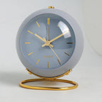 Minimalist Scandinavian Desk Clock Silent Quartz Movement Glowing Hands Metal Plastic Compact Design