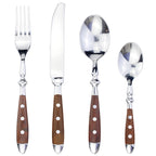 Nietengriff Stainless Steel Cutlery Set with Rivet Handles 4-Piece Fork Knife Spoon Set