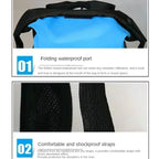 Waterproof Breathable Backpack 25L Roll-Top Closure PVC Mesh for Kayaking Trekking Outdoor Adventures