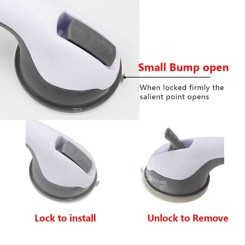 Safety Grab Bar with Non-Slip Grip and Vacuum Suction Cup for Bathroom and Shower Support