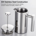 Harrow Stainless Steel French Press Coffee Maker Double Wall Insulated 350ml-1000ml