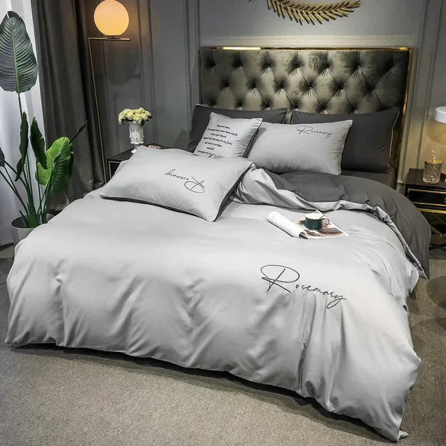 Harrow Luxury Embroidered Duvet Cover Soft Breathable Fabric 86.6x94.5 Inches Multiple Colors