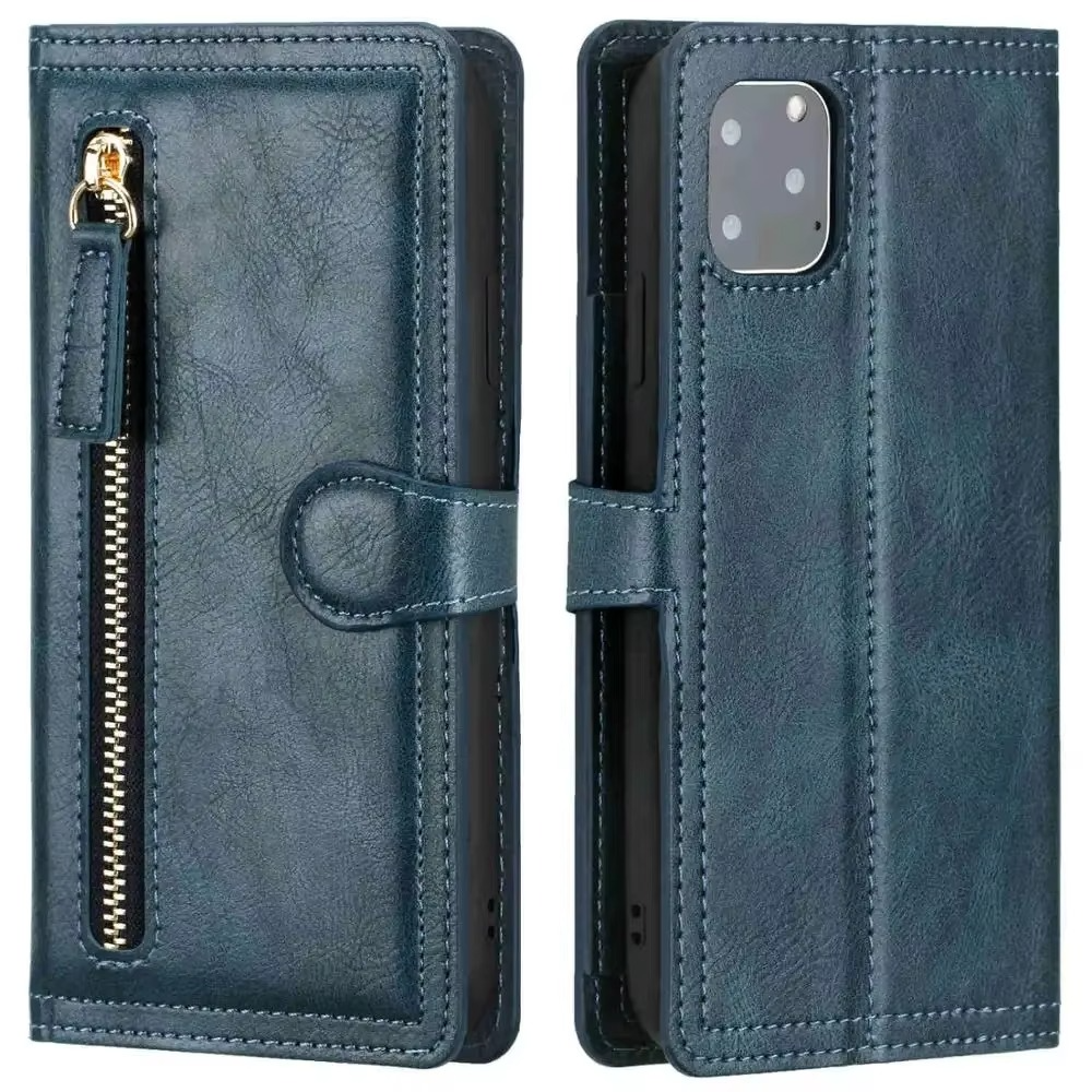 Premium Leather iPhone Flip Wallet Case with Card Slots and Stand Compatible with iPhone 11 to 16 Pro Max