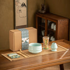 7-Piece Matcha Tea Set Bamboo Whisk Ceramic Bowl Scoop Traditional Gift Box