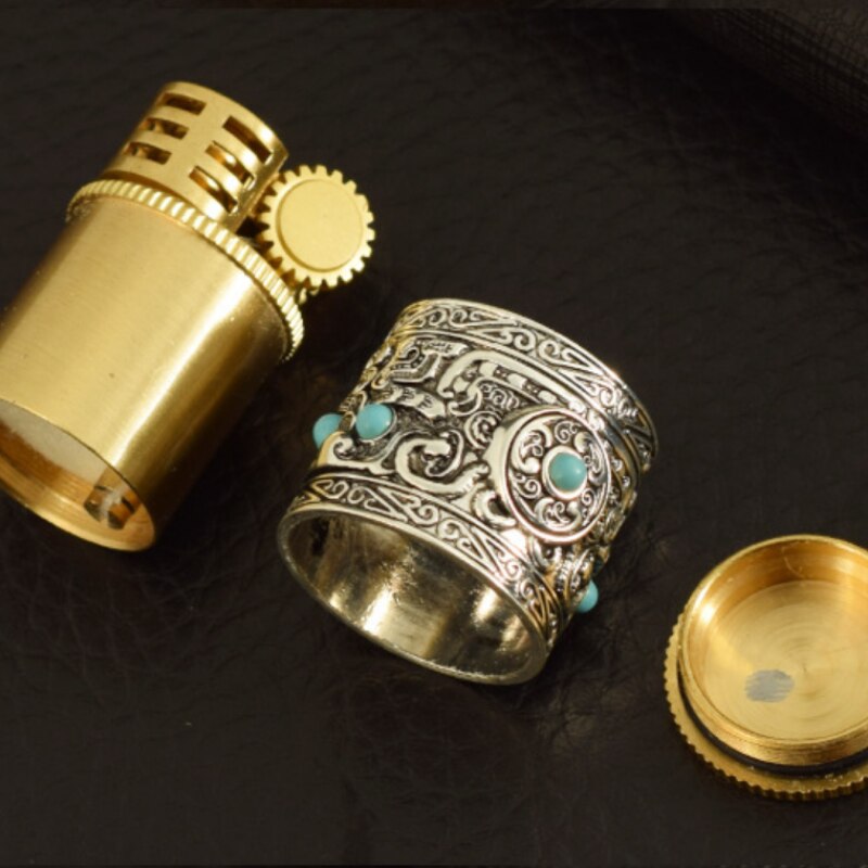 Retro Armor Mini Kerosene Lighter Metal Vintage Design Compact Pocket Flame