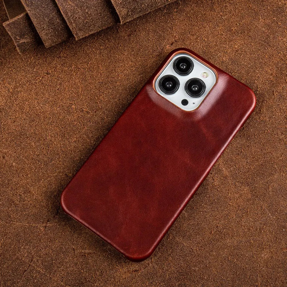 RoyalLeather Handmade Genuine Cowhide Leather iPhone Case Slim Protective Cover