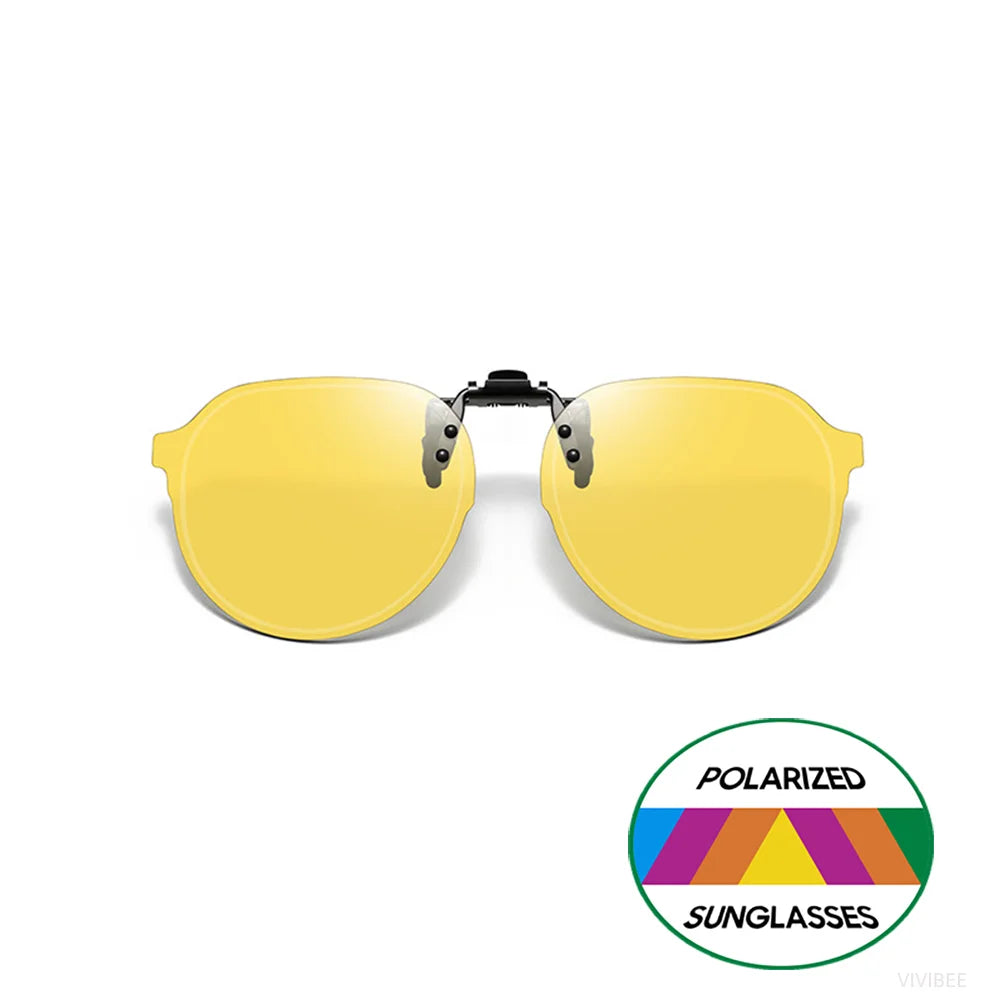 Polarized Clip-On Sunglasses with UV400 Lenses Flip-Up Mechanism Universal Fit for Glasses