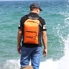 Waterproof Breathable Backpack 25L Roll-Top Closure PVC Mesh for Kayaking Trekking Outdoor Adventures