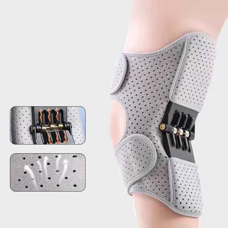 Adjustable Knee Support Brace with Power Rebound Springs for Joint Relief and Stability