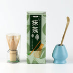 Bamboo Matcha Whisk Set 100-Prong Chasen with Scoop Eco-Friendly Tea Tool