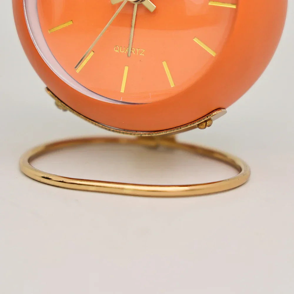 Minimalist Scandinavian Desk Clock Silent Quartz Movement Glowing Hands Metal Plastic Compact Design