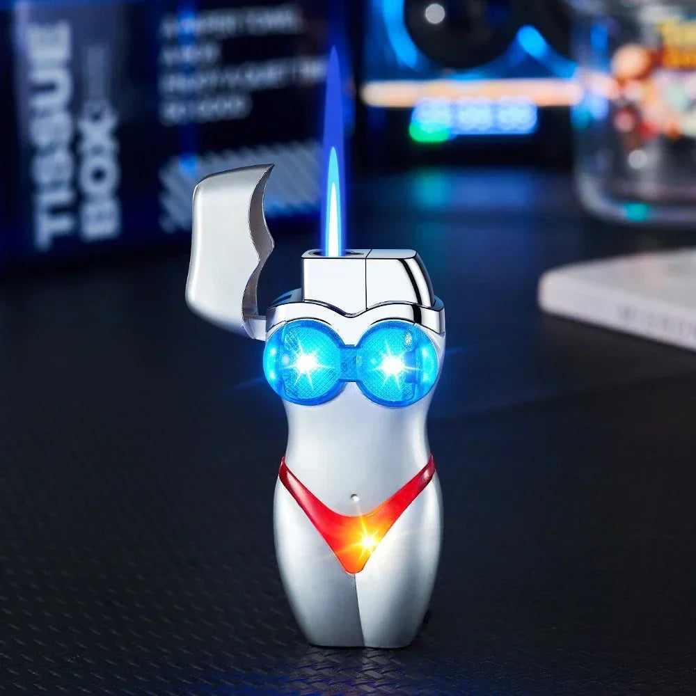 Bikini Style Windproof Jet Torch Lighter Metal Lacquered Finish Compact Handheld Novelty Design